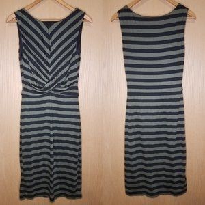 As U Wish Green & Navy Striped Sleeveless Dress
